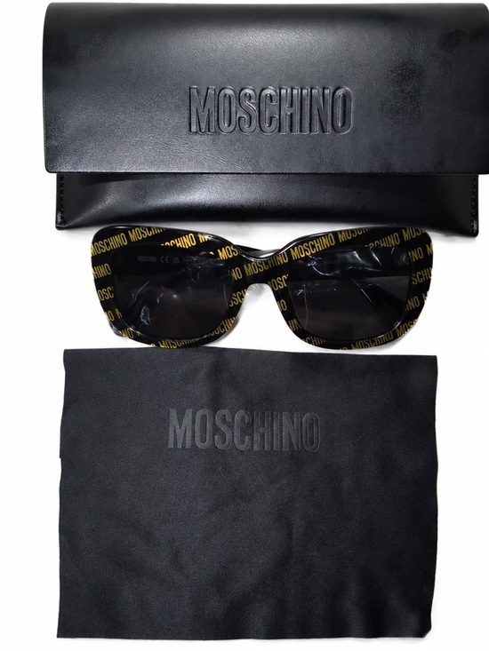 Moschino Accessories - Moschino NWT Black and Gold Logo Cat-Eye Sunglasses